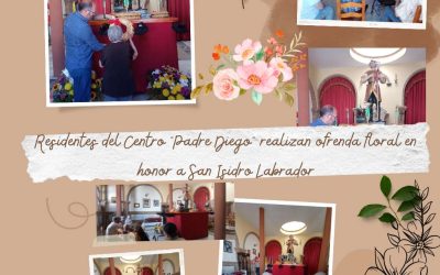 Residentes del Centro «Padre Diego» realizan ofrenda floral en honor a San Isidro Labrador